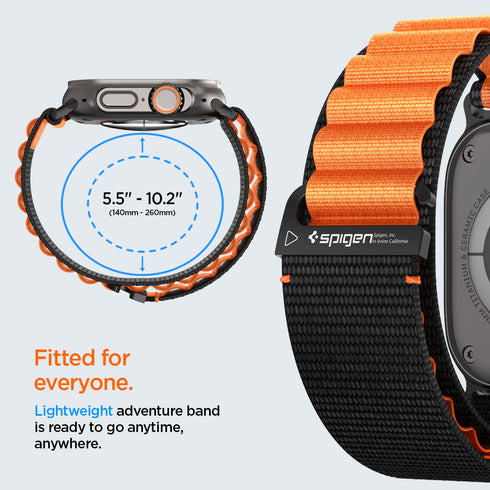 Spigen רצועת שעון WBF1 ל-Apple Watch – תואמת Ultra 3/2/1 (49mm), Series 11/10 (46mm), 9/8/7 (45mm), 6/5/4 (44mm)